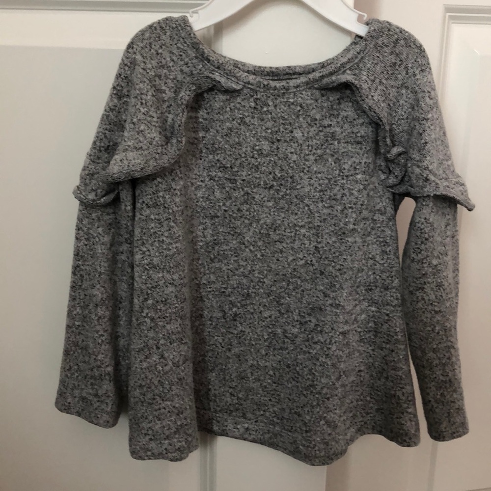 Cat & Jack Gray Ruffle Top